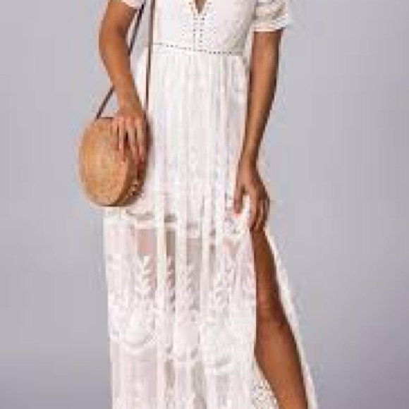 Source Unknown White Lace Maxi Dress - Picture 2 of 6